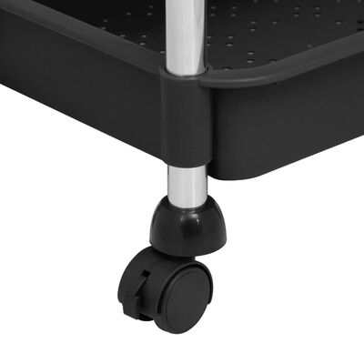 vidaXL 5-Tier Kitchen Trolley Black 16.5"x11.4"x50.4" Iron and ABS
