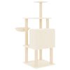 vidaXL Cat Tree Cream Engineered wood, plush, sisal 52.0 in tall