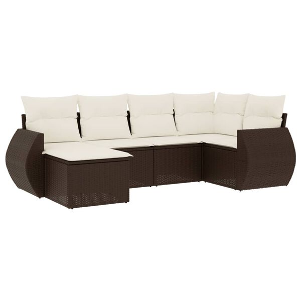 vidaXL Garden Sofa Set Brown, Cream White