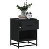 vidaXL Bedside Cabinet Set of 2 Black Engineered wood, steel Medium