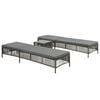 vidaXL Sunlounger Set Grey PE (polyethylene) rattan, powder-coated steel