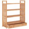 vidaXL Shoe Rack with Drawer 27.6x10.6x31.9" Solid Wood Walnut