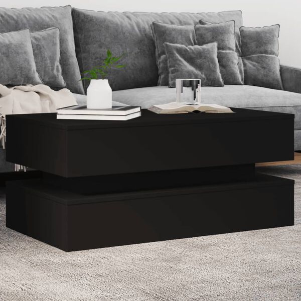 vidaXL Coffee Table Black Engineered wood 35.4 x 19.7 x 15.7 in