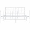 vidaXL Bed Frame White Steel Double Bed Frame Rectangular Durable