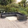 vidaXL Garden Lounge Set Poly rattan: Grey, Cushion: Anthracite