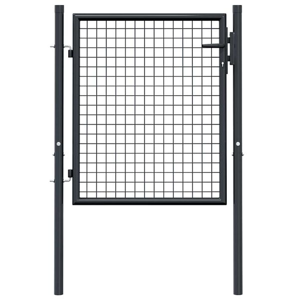 vidaXL Mesh Garden Gate Galvanised Steel 39.4x29.5" Grey