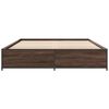 vidaXL Bed Frame Brown Oak Engineered wood and steel Double Durable