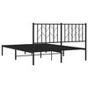 vidaXL Bed Frame Black Powder-Coated Steel 53x74.8 in