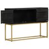 vidaXL Sideboard Black and Gold Solid Mango Wood, Iron Medium Sideboard