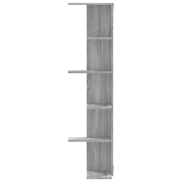 vidaXL Wall Corner Shelf Grey Sonoma Engineered wood Large