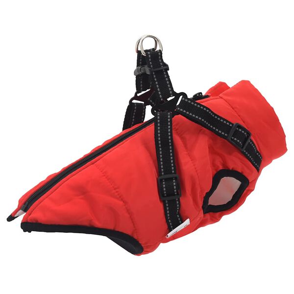 vidaXL Dog Coat Red Polyester, Fleece XL Waterproof materials Dog Coat