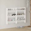 vidaXL Wall Shoe Cabinets 2 pcs White 23.6"x7.1"x35.4" Engineered Wood