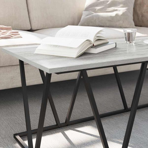 vidaXL Coffee Table Grey 39.37 x 19.69 x 15.75 in