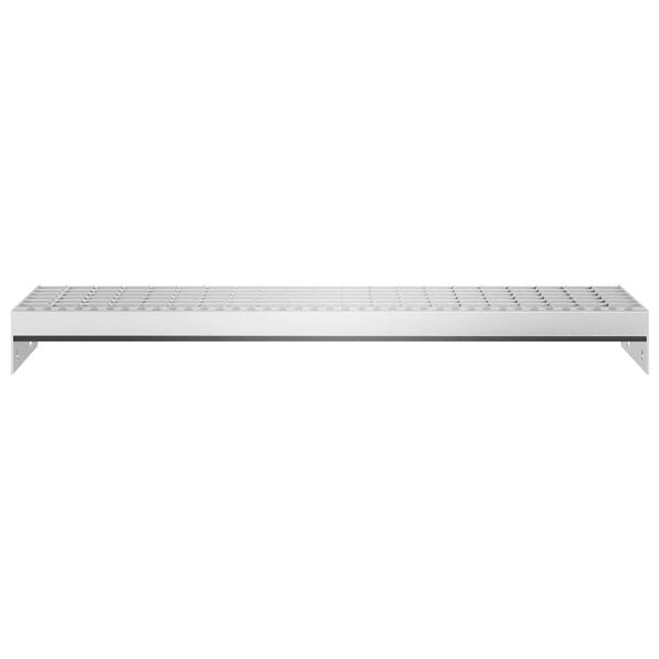vidaXL Grate Step Silver Galvanized Steel 27.6 x 9.4 x 2.8 in Grate Step