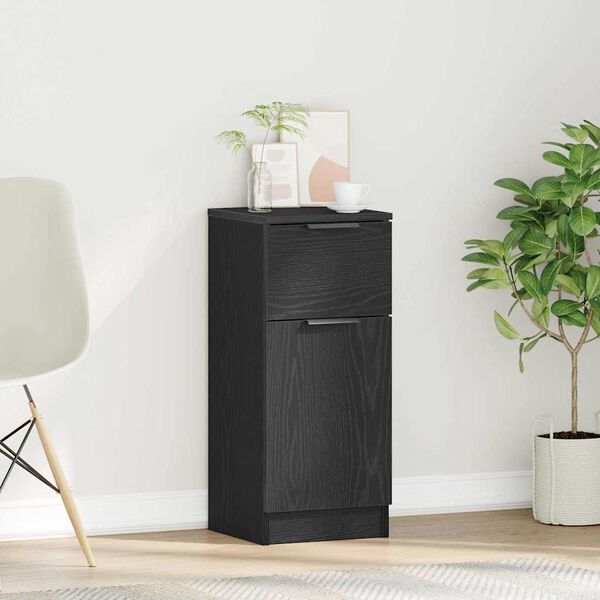 vidaXL Sideboard Black Oak 11.81 x 11.81 x 27.56 in Engineered Wood