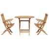 vidaXL Garden Dining Set 3 pcs Brown Solid teak wood