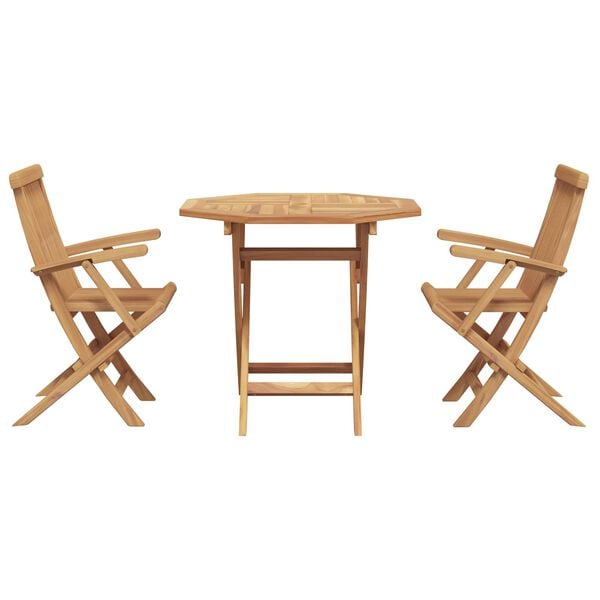 vidaXL Garden Dining Set 3 pcs Brown Solid teak wood