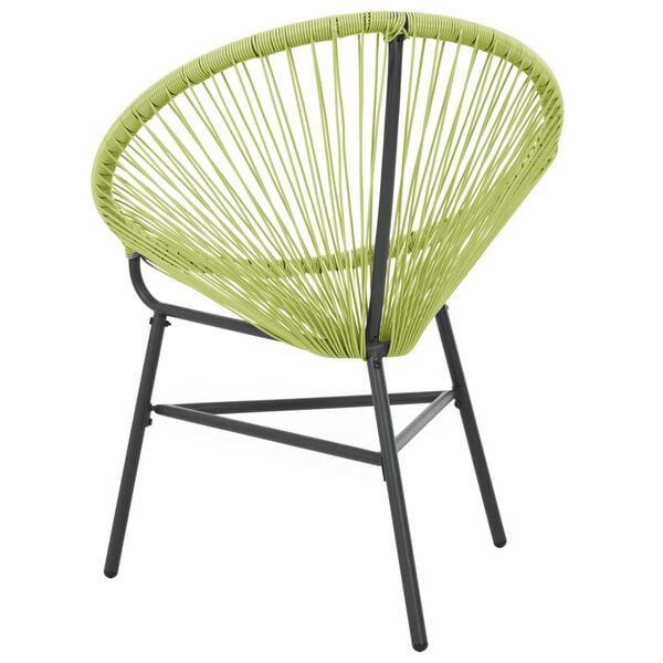 vidaXL Acapulco Chair Green Polyethylene rattan, powder-coated steel