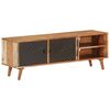 vidaXL TV Cabinet Black Solid Acacia Wood Medium TV Cabinet