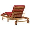 vidaXL Sun Lounger Reclining Red 200 x 67 x 84cm Solid Acacia wood