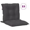 vidaXL Lowback Chair Cushion Set of 4 Melange Anthracite 100% Polyester