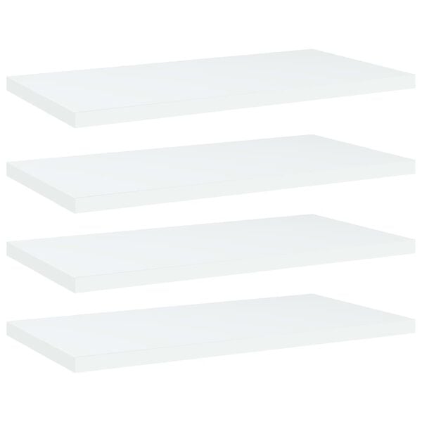 vidaXL Shelf Set of 4 White Engineered wood 15.7x7.9x0.6 in Shelf
