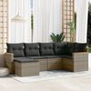 vidaXL Garden Sofa Set Grey PE Rattan Medium Modular Garden Sofa Set