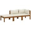 vidaXL Garden Lounge Set Cream Solid acacia wood, fabric (100% polyester)