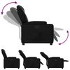 vidaXL Recliner Chair Black Faux leather Standard Adjustable Footrests