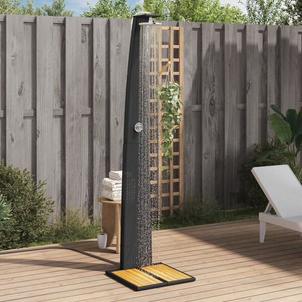 vidaXL Outdoor Shower Black
