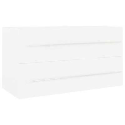 vidaXL 2 Piece Bathroom Furniture Set White Engineered Wood