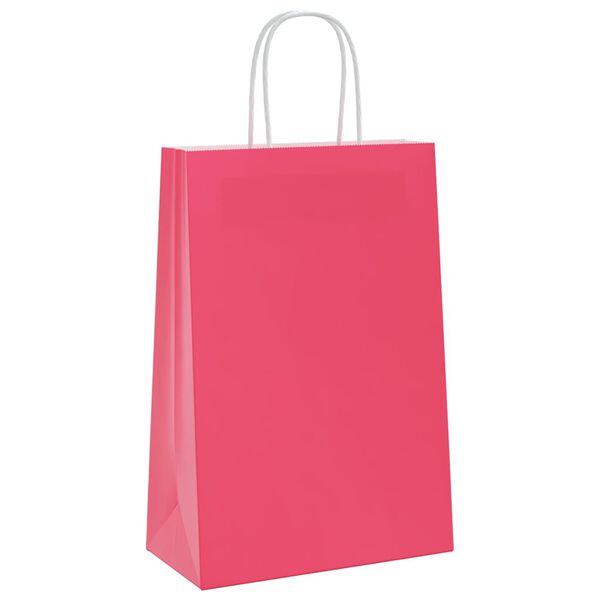 vidaXL Paper Bags 50 pcs with Handles Pink 21x11x31 cm