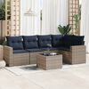 vidaXL 6 Piece Patio Sofa Set with Cushions Gray Poly Rattan