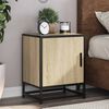 vidaXL Bedside Cabinet Sonoma Oak Engineered Wood, Metal Standard