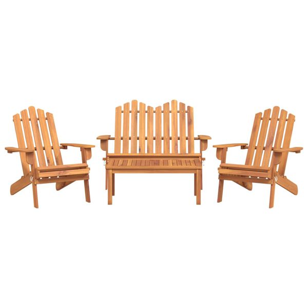 vidaXL Garden Lounge Set Brown Solid Acacia wood Standard Foldable