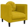 vidaXL Sofa Set Yellow Velvet (100% polyester), plywood, solid wood