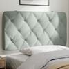 vidaXL Headboard Cushion Light grey Velvet (100% polyester)