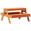 vidaXL Picnic Table Wax Brown Solid Pine Wood Medium Kids'Picnic Table