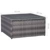 vidaXL Garden Lounge Set Grey PE rattan, Powder-coated steel, Glass