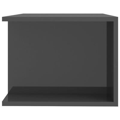 vidaXL TV Stand with LED Lights High Gloss Gray 35.4"x15.4"x11.8"