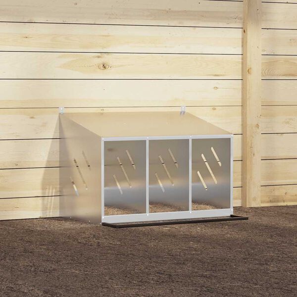 vidaXL Chicken Nesting Box Galvanized silver
