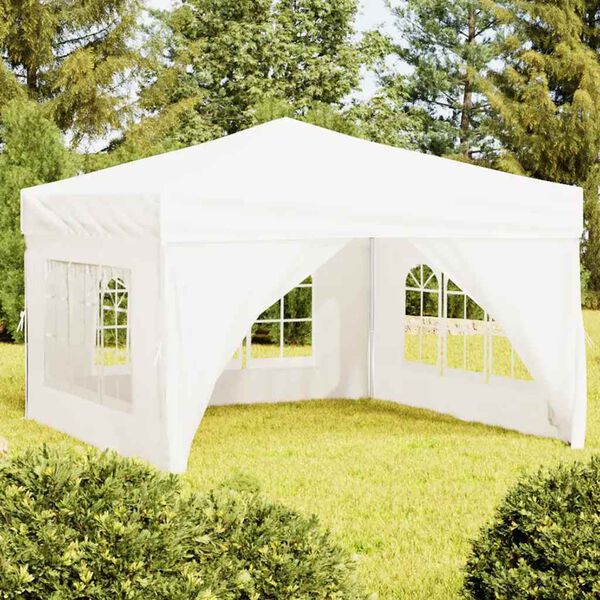 vidaXL Folding Party Tent with Sidewalls White 9.8'x9.8'