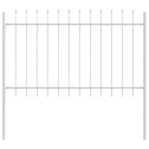 vidaXL Garden Fence White 5.6'x 2.6'Powder-coated steel