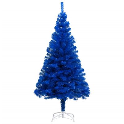 vidaXL Artificial Pre-lit Christmas Tree with Ball Set Blue 47.2" PVC