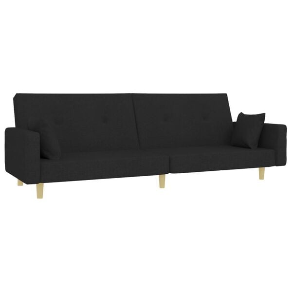vidaXL Sofa Bed Black Fabric (100% polyester), wood, plastic