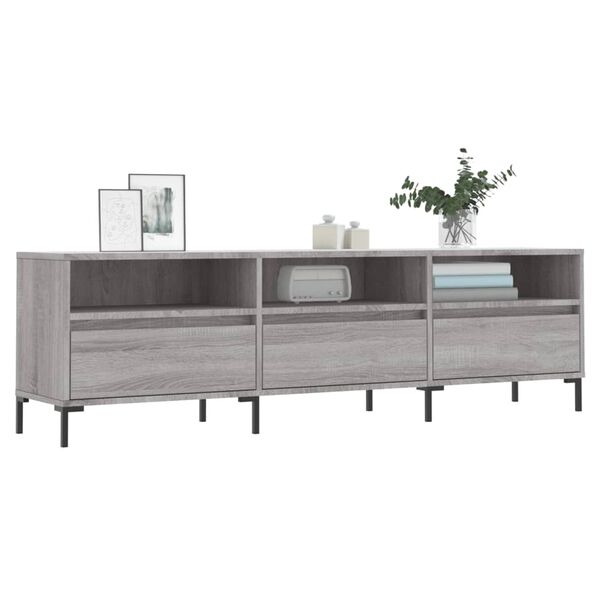 vidaXL TV Cabinet Grey Sonoma Engineered Wood, Iron Large TV Cabinet
