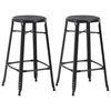 vidaXL Bar Stool Set of 2 Black Powder-coated steel Standard Durable