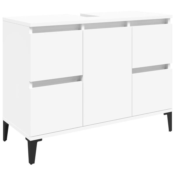 vidaXL Sink Cabinet White Engineered wood, metal Medium Sink Cabinet