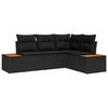 vidaXL Garden Sofa Set with Cushion 5 pcs Black Poly rattan