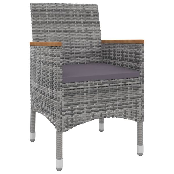 vidaXL Garden Dining Set Poly rattan: Grey